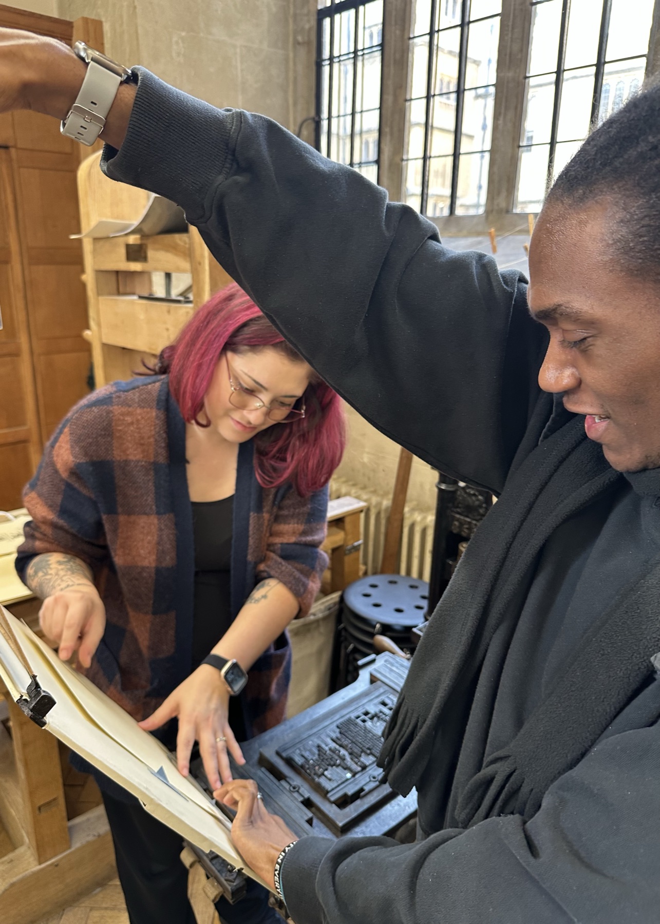 Letterpress workshop at the Old Bodleian Press in Oxford, January 2026